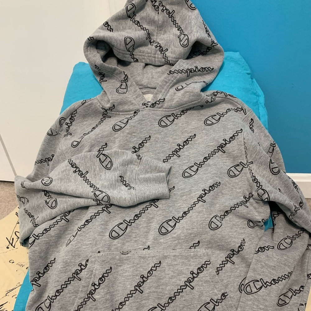 Champion logo hoodie.  Youth XL